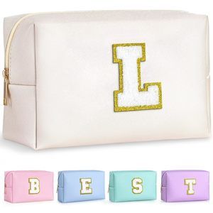 Personalized Birthday Gifts For Women, Preppy Patch Makeup Bag, Chenille🖖